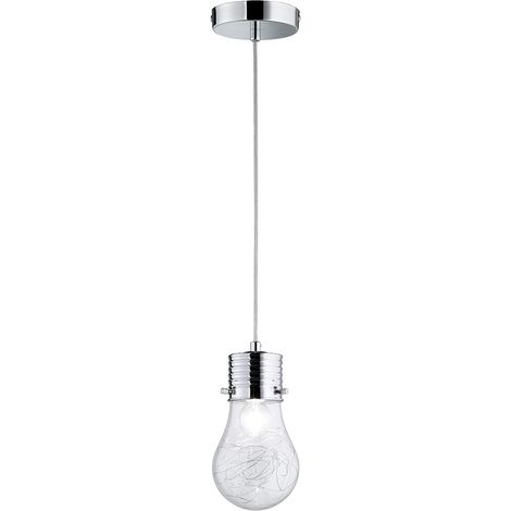 Lampadina a sospensione lampada vintage soggiorno lampada a sospensione lampadina decorativa E14, rete metallica, H 150 cm Wofi 600301010150 (1/5)