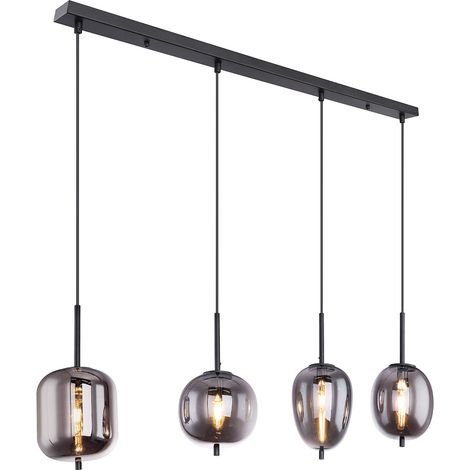Globo - lámpara colgante - Blacky - negro - vidrio vidrio ahumado (1/4)