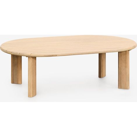 Tavolino ovale in legno di acacia 100x60 cm Leilan SKLUM
