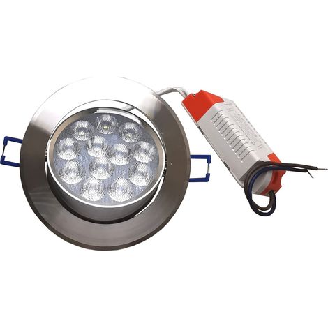 Faro faretto led incasso alluminio 12w ip20 orientabile rotondo 3000k/4000k/6500k fredda bianca 6500k (1/3)