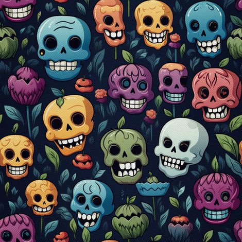 Tela Oxford decorativa para exteriores - Motivo de calavera I DX4715 (1/5)