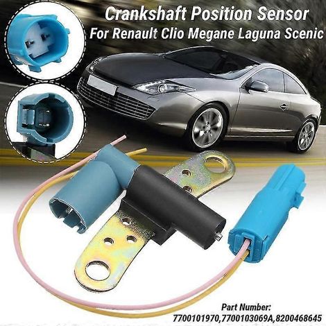 Capteur de position de vilebrequin 2 broches 7700101970 compatible avec Renault Clio, Laguna, Espace, Megane, Scenic et Thalia (référence 8200468645 - bleu). (1/4)
