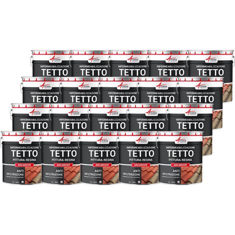 Guaina liquida per tetti, Guaina impermeabilizzante tetto ARCAROOF - 20 x 10 L Grigio - ARCANE INDUSTRIES
