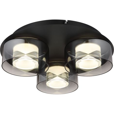 Globo - plafoniera - BELINDA - nero - vetro - Ø 38cm - LED - (1/4)