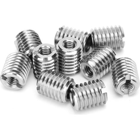 Lot de 10 inserts filetés réducteurs pour écrous, outil de réparation mâle/femelle, visserie en acier inoxydable (1/5)