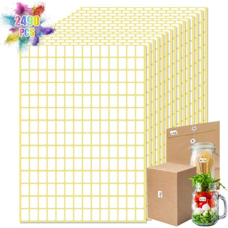 Etiquettes Auto-Adhésives Blanches - 2940 Pièces - 13 x 9 mm - Papier Mat - Pour Bouteilles Boîtes Dossiers Cuisine Bureau École - Lot de 15 Feuilles (1/5)