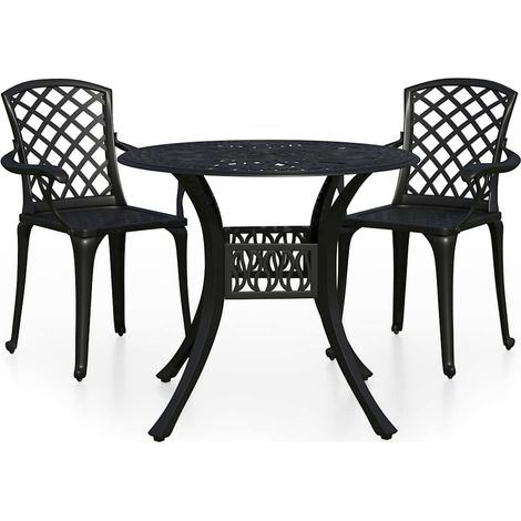 Maison Exclusive - Set da Bistrot 3 pz in Alluminio Pressofuso Nero