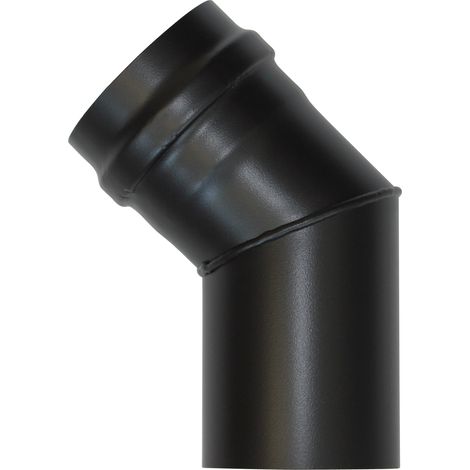 Sivac – Coude à 45° noir pour poêle à granulés – Acier – Ø 80mm – Dévoiement conduit évacuation fumée