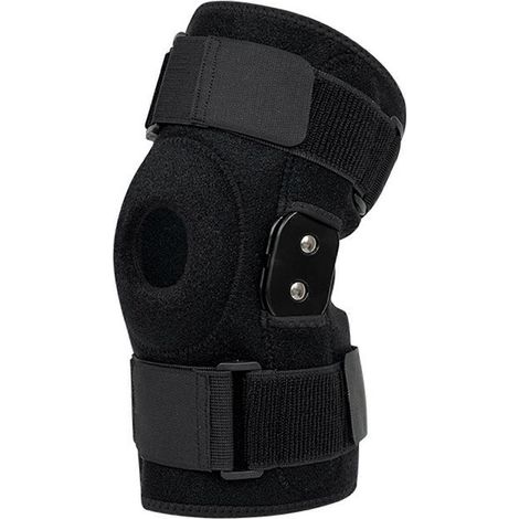 Genouillère articulée avec stabilisateurs latéraux et semelle antidérapante pour hommes et femmes - Sangle réglable en aluminium pour l'arthrite et les déchirures du ménisque (1 pièce) (1/5)