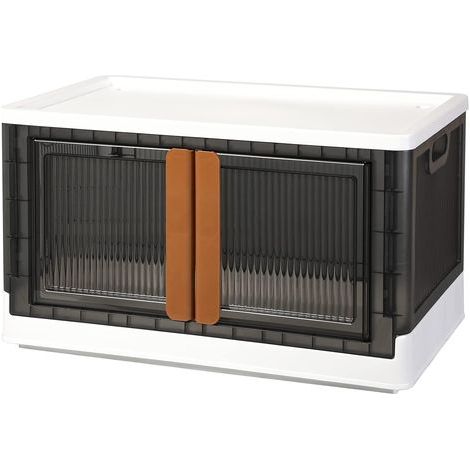 Kunststoff-Aufbewahrungsbox, 72 l, faltbare Aufbewahrungsbox, Aufbewahrungsbox, mit Deckel und 4 stapelbaren Rädern, für Kleidung, Spielzeug, Bücher, Küche, Schlafzimmer, Aufbewahrung (1er-Set) (1/5)