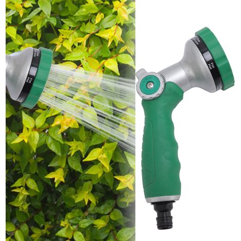 Pulverizador de jardín con 6 funciones, mango ergonómico antideslizante, alta presión, construcción robusta de zinc y ABS, autolimpiante, para regar flores. (1/5)
