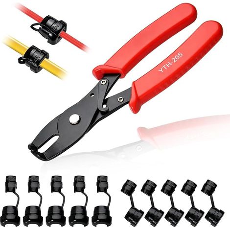 Pince à Pose Serre-câble avec 10 Passe-fils 6N-4 et 4N-4 Connecteur Protection Câble Électrique Pour Gestion Fil Bureau Maison (1/5)