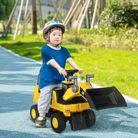 Pelle pour enfants - montage - jaune+noir - 78 x 29,5 x 54 cm - godet utilisable - roues antidérapantes - protection contre l’inclinaison
