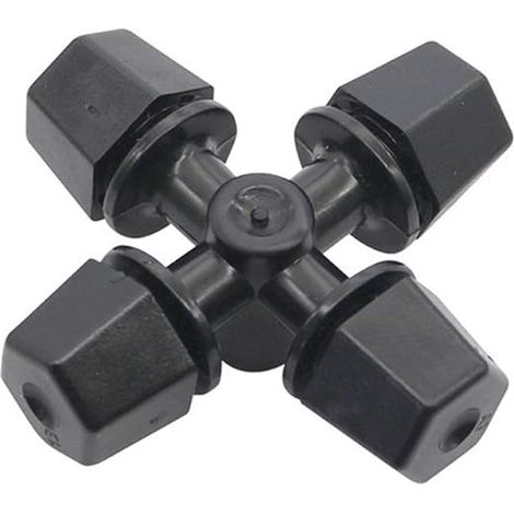 Arrosage de pelouse et de jardin : 100 buses de pulvérisation croisées de 6 mm pour la création de brumisateur et la production de brouillard d'eau. Outils et équipements de jardinage (couleur : noir)