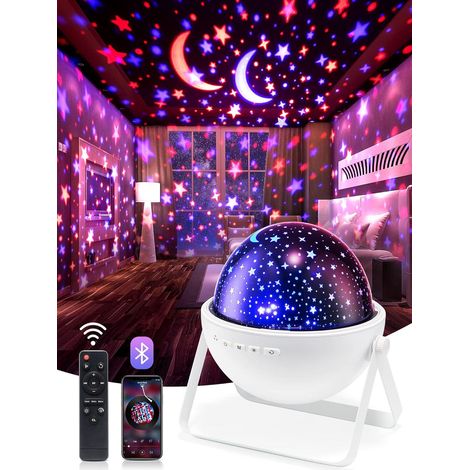 Veilleuse bébé, veilleuse musicale et lumineuse avec minuterie Bluetooth, 12 couleurs, veilleuse enfant, projecteur de ciel étoilé, veilleuse à projection d'étoiles, chambre de bébé fille/garçon (1/5)