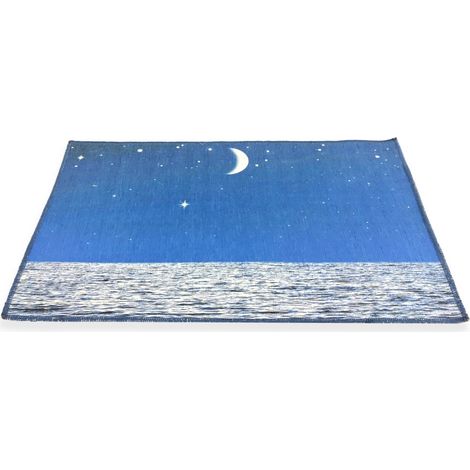 TAPIS D'IMPRESSION NUMÉRIQUE DE LA SOIE EFFET LUNE DE LUNE DE CIEL ÉTOILÉ Cm. 70x120