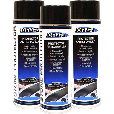 3 X SPRAY ANTIGRAVILLA COLOR NEGRO 500ML PROTECTOR BAJOS DE COCHES - PASOS RUEDA