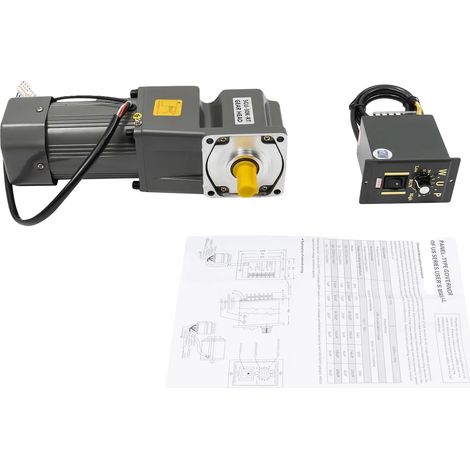 Motor con control de velocidad ajustable, alto rendimiento de par, color gris. (1/2)
