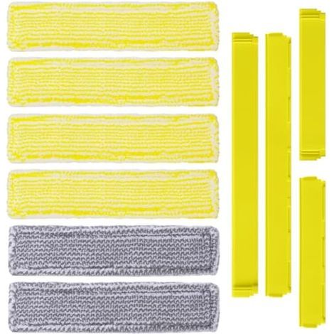 Applicable Accessoires pour Aspirateur de Fenêtre Kärcher WV6 WV 6 Plus WV7, 6 Serpillères en Microfibre et 4 Extracteurs de Lèvre en Caoutchouc Accessoires de Rechange pour Kärcher WV6 WV 6 Plus WV7 (1/5)