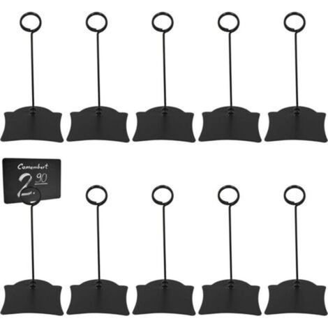 Photo Clip Porte Pinces éTiquettes - Noir Supports Nourriture Pour Prix NuméRos Table Memo Carte NuméRo Ain Supermarché PréSentation Verticale D'éTiquettes GâTeaux Etiquettes Produits 10 PièCes