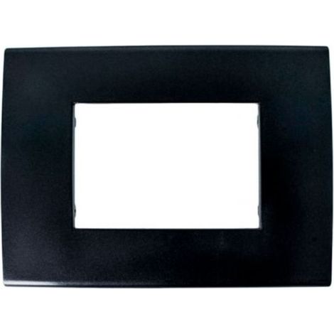 Placca Confort 503 3M Moduli ìNero Compatibile con Vimar Arke' SD98003-2 (1/3)