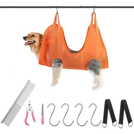Hamac de beauté pour chats et chiens de petite et moyenne taille - Coupe-griffes orange - Taille S (1/5)