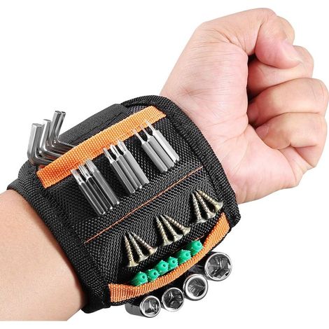 Bracelet Magnétique Avec Aimants Puissants, Cadeaux D'Outils Avec 15 Aimants Pour Tenir Des Vis/Clous/Perceuse, Outil De Bricolage Ceinture Outil CharpentierAec (1/5)