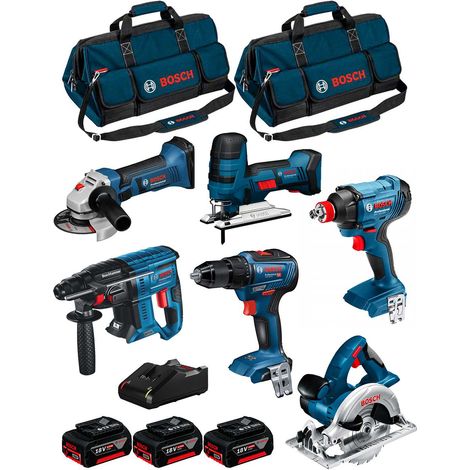 Bosch professional bosch kit 18v bk601bag (gdx 18v-180+gsr 18v-55+gks 18v-li+gst 18v-li s+gbh 18v-21+gws 18-125v-li+3 x 4,0ah+gal18v-40+2 borse) 8435587915942