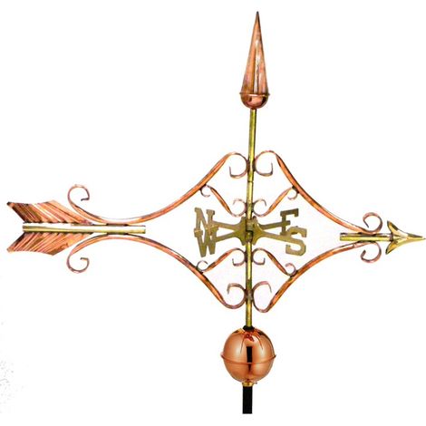 Farmhouse Copper Victorian Arrow Weathervane - H109 x W82 x L44 cm