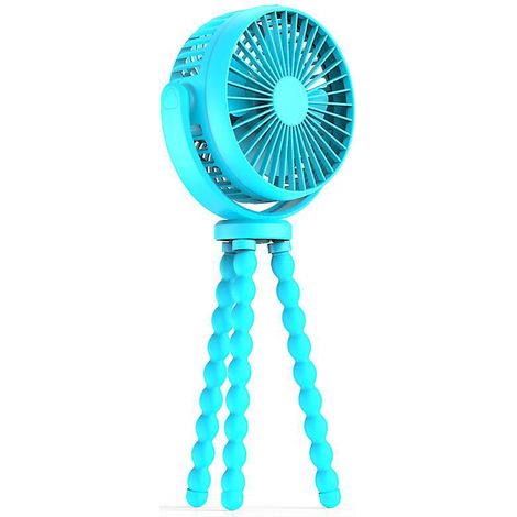 ventilateur De Poussette (bleu Ciel), Ventilateur De Refroidissement  Clipser, Ventilateur Personnel  Batterie Portable De 5200 Mah, Adapt Aux Acc (1/5)