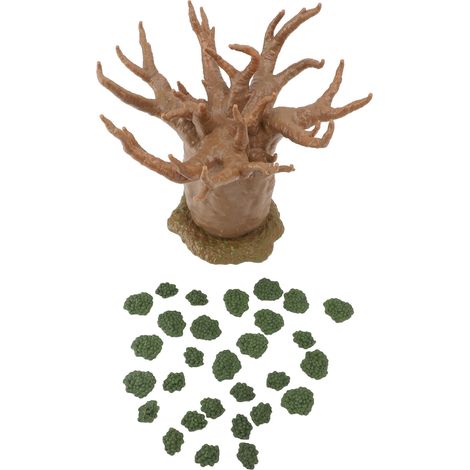 Arbre artificiel - Grand modèle réaliste en PVC pour diorama et bac à sable, décor végétal détaillé 26x30cm avec accessoires feuilles inclus (1/5)