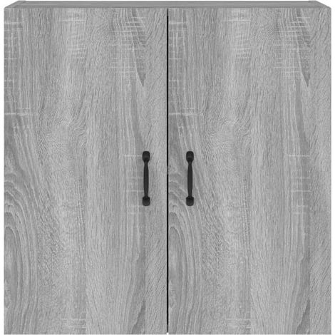 Meuble de Rangement Mural 60x31x60 cm, Placard Suspendu en Bois d'Ingénierie Couleur Sonoma Gris, Étagère Murale de Stockage pour Salon, Cuisine ou Salle de Bain (1/5)