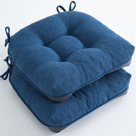 Coussins de chaise pour chaises de salle à manger, coussins d'assise d'intérieur avec attaches, coussins de chaise en mousse capitonnée, coussins de chaise antidérapants, lot de 2, 39,4 x 39,4 x 10,2 (1/4)