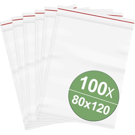 Sachet à fermeture pression sans bande d'inscription (l x H) 80 mm x 120 mm transparent Polyéthylène