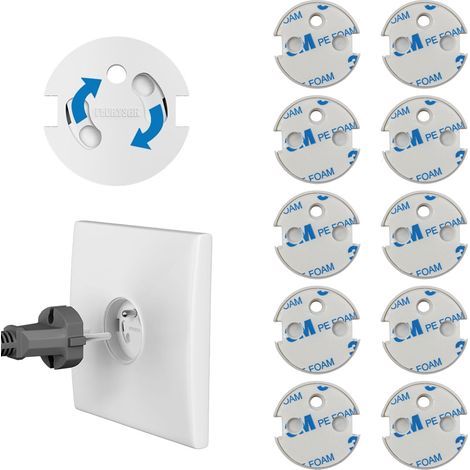 10 Pieces French Baby Socket Cover - Revolutionary Electrical Protections Rotating Mechanism for Domestic Child Safety, Power Outlet Cover