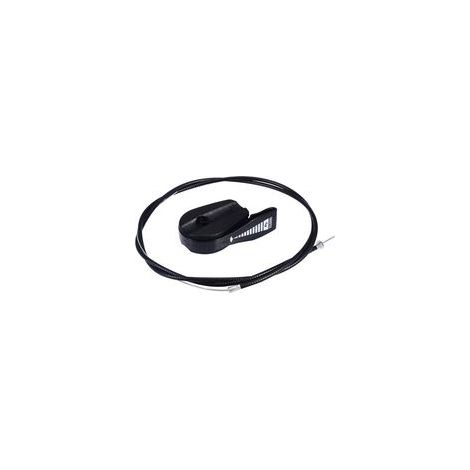 Interrupteur d'accélérateur universel pour tondeuse à gazon, poignée de commande de carburant avec câble de traction de 1 m — Accessoire pour tondeuse (noir)- (1/4)