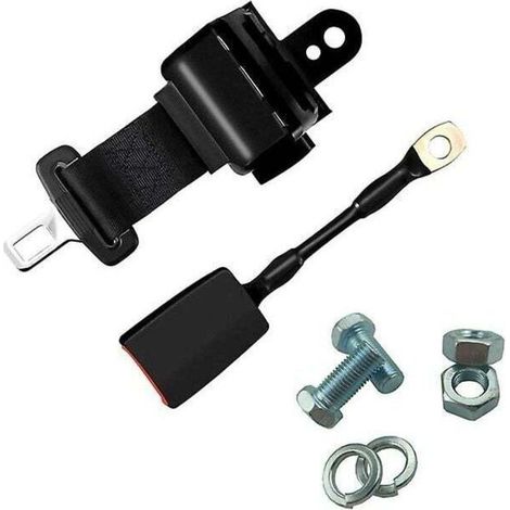 1 pièce Ceinture de sécurité voiture à enrouleur automatique, 2 points, sangle polyester haute résistance, pour voiturette de golf, bus et fourgon