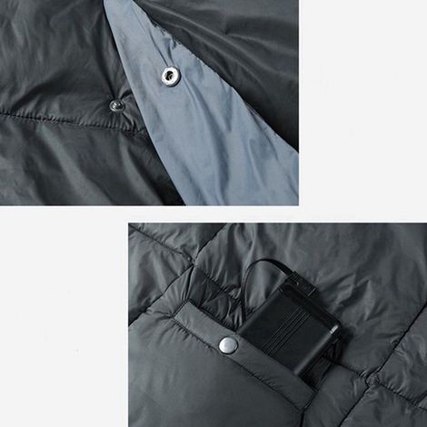 1 couleur : Gris  Matière : Polyester  Couverture chauffante électrique, portable, chaude pour l’hiver et le bureau.