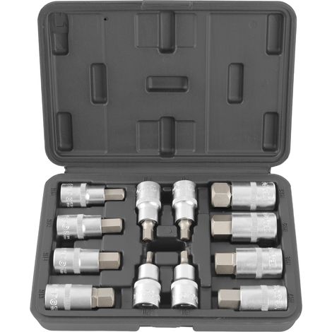 TECPO Steckschlüssel Satz 5-22 mm Innensechskant Nüsse 1/2 für Inbus Schrauben