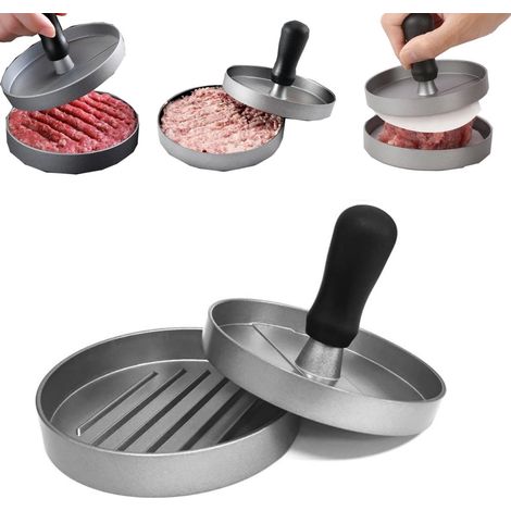 Moule à steak haché, moule à compression pour steak haché, moule à viande pour hamburger, moule à hamburger en aluminium, convient à la fabrication de hamburgers de bœuf, de steaks hachés et de sandwi (1/5)