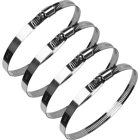 Lot de 4 colliers de serrage réglables en acier inoxydable 304 - Fixation tuyaux et tubes 118-140 mm (1/5)