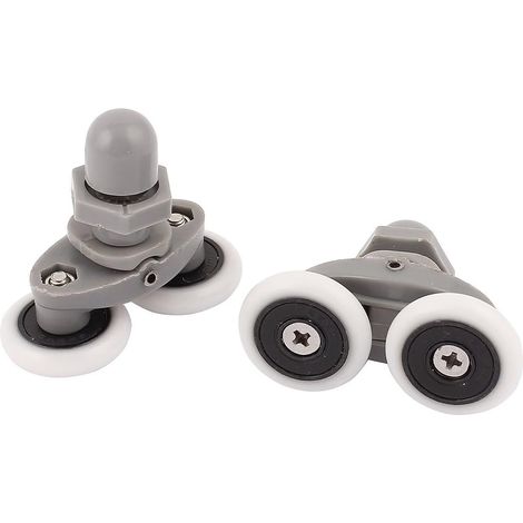 sourcing map Roulettes de porte douche double en plastique, 2 pièces