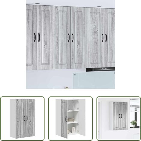 vidaXL Küchenwandschrank - Küchenschrank Kalmar Graues Sonoma 60 x 31 x 100 cm (1/5)