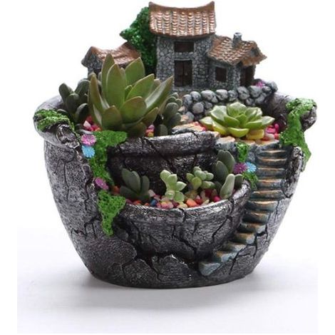 Pots de Plantes, Pots Succulents avec Trou de Drainage, Pots de Jardin de Fleurs pour Plantes, Succulents, Bureau à Domicile de Cactus (Argent) (1/4)