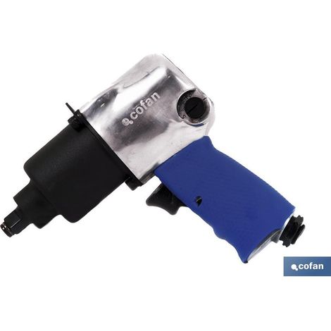 COFAN pistola impacto 1/2 , Pistola de impacto de 1/2 pulgada con mecanismo antivibración, elevado par de apriete, y alcanza rápidamente la potencia máxima. Fácil manejo con una so