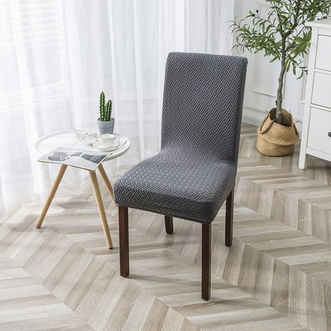 Housse de chaise, gris foncé, 50 x 60 x 15 cm, 1 pièce Housse de chaise de salle à manger extensible, housse de chaise de salle à manger lavable (1/5)