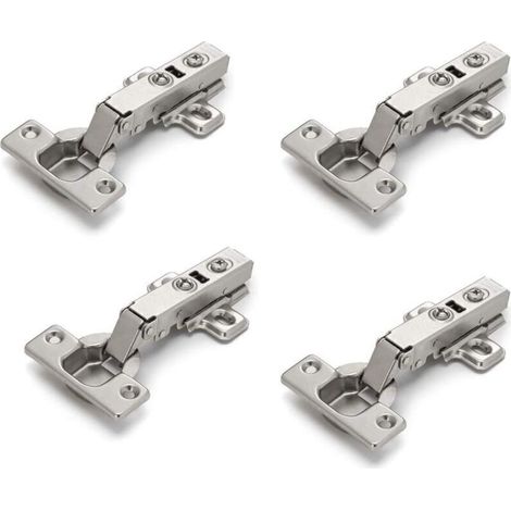 Set of 4 hinges for cabinet doors, furniture doors, bent corner, soft close, no slot required, easy to install (1/5)