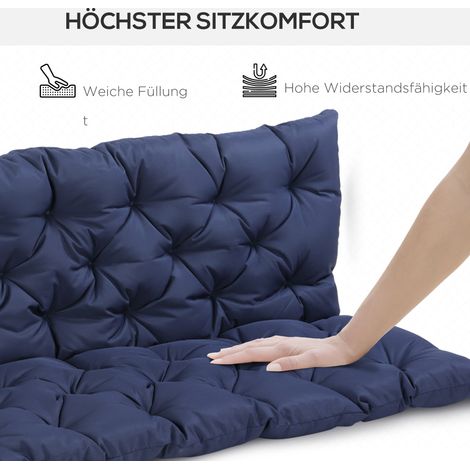 Coussin de banc pour assise, rembourrage en mousse, avec sangles de fixation, jusqu'à 3 places (1/4)