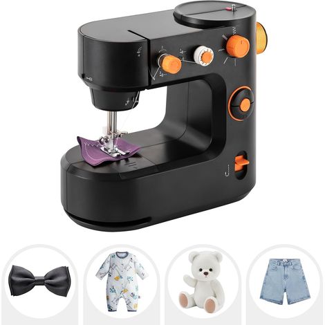 Kleine Elektrische Tragbare Nähmaschine, Freiarm,Nähmaschine für Anfänger,Haushaltsnähmaschine,Multifunktionsnähmaschine,Automatischer Aufzug (Schwarz) (1/5)