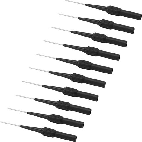 10 Pièces Connecteurs de Test 1mm sans Perçage, Embouts Jack 4.0mm pour Câbles Électriques, 26.010 Noir
